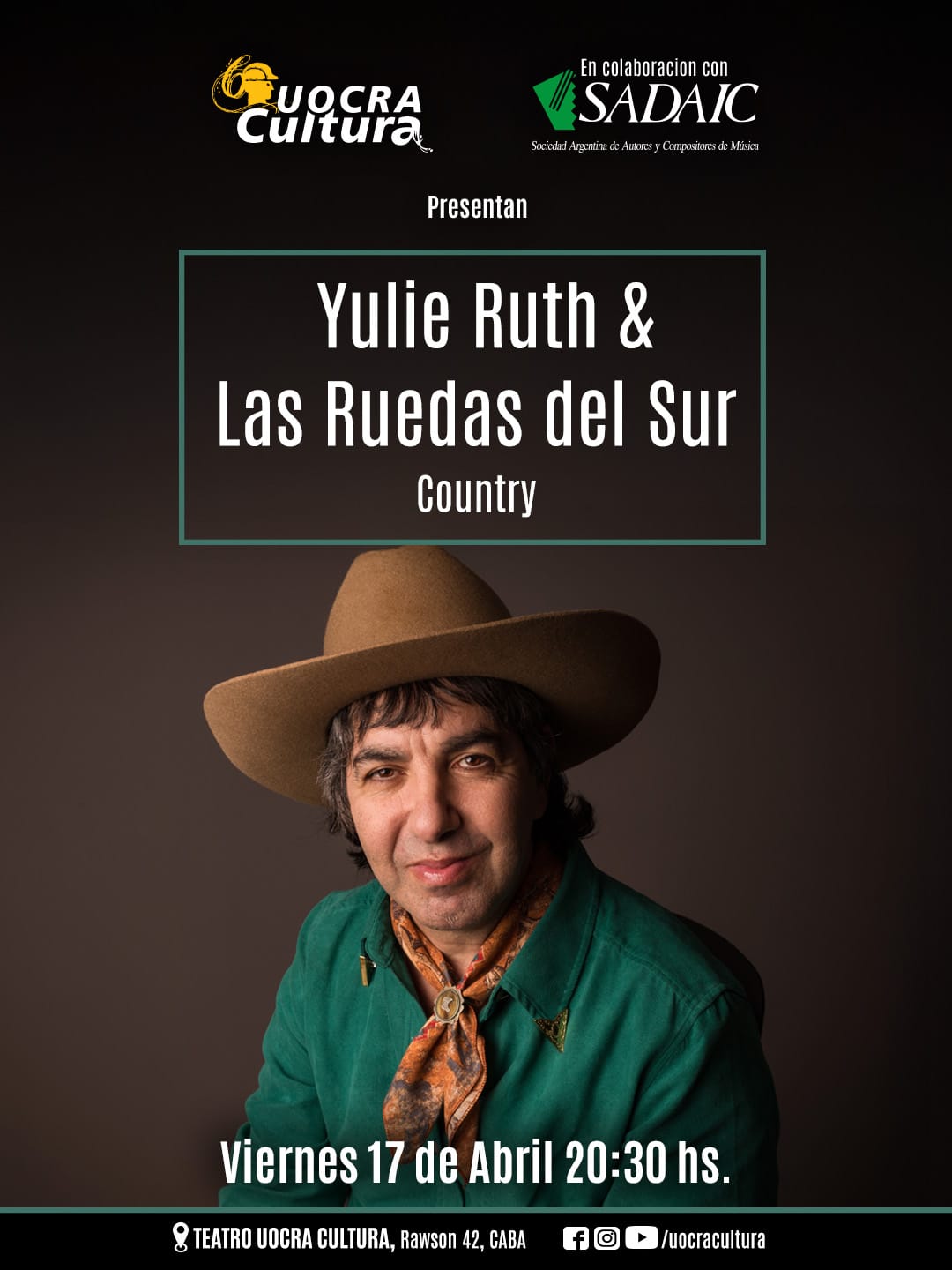 Yulie Ruth & Las Ruedas del Sur<br/>Country | Viernes 17/4 20.30hs