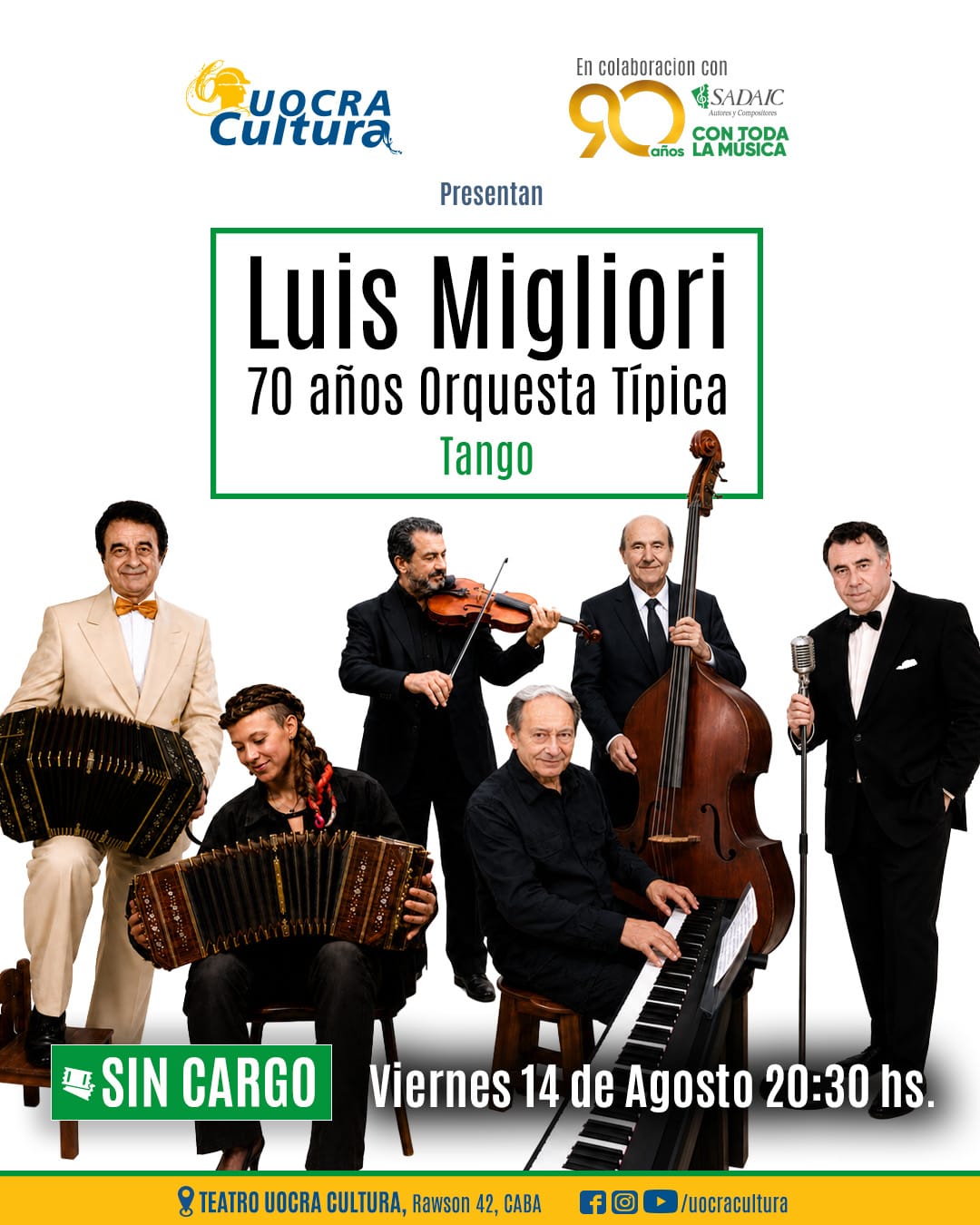 Luis Migliori<br/>Tango | Viernes 14/7 20.30hs